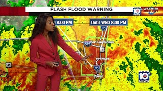 Here is your 5 pm weather update as heavy rain flooding impacts South Florida [upl. by Boote]