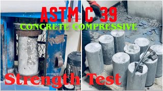 ASTM C 39 Concrete Compressive Strength Test In Lab C40  40Mpa Mix Design  7 Days  28 Days [upl. by Rimahs389]