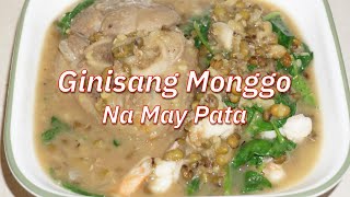 GINISANG MONGGO WITH PATA NG BABOY  Sauteed Mung Beans with Pork Hocks  ShowMe Home Cooking  033 [upl. by Nilyad531]