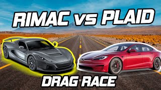 Rimac Nevera vs Tesla Plaid  14 Mile Race and Analysis [upl. by Elletsirk]