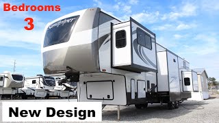 Brand New Bunkhouse Fifth Wheel RV Floor Plan 2023 Forest River Sandpiper 3990FL [upl. by Yemaj]