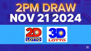 2PM LOTTO RESULTS TODAY NOVEMBER 21 2024 2D3D [upl. by Pineda900]