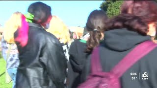 Atascadero High School students march against discrimination and harassment [upl. by Teiluj]