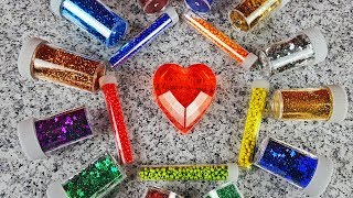 Mixing Store Bought Slime with Glitter Beads Homemade Slimes [upl. by Harbed]