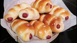 Chinese Bakery Style Hot Dog Bun Recipe [upl. by Kaile]