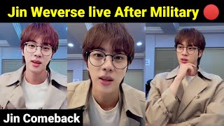 Jin Weverse Live After Military 🔴  Jin Coming Back [upl. by Aihtekal758]