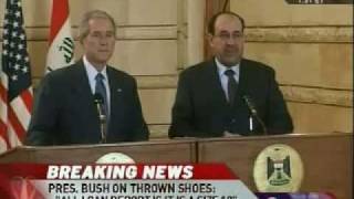 Bush Dodges Shoes Thrown by Iraqi Journalist [upl. by Pul]