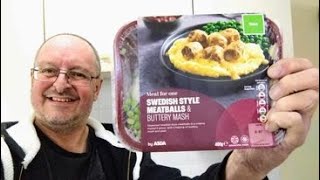 Asda Swedish Style Meatballs amp Buttery Mash  Microwave Meal  Food Review [upl. by Matelda]