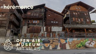 HÉRÉMENCE ◉ JASM ONE  ‘ Les Moissonneuses’ mural street art  Art Valais OPEN AIR MUSEUM [upl. by Kisor]