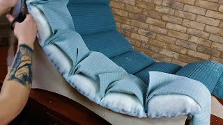 How to Upholster a Chair with Tufted Channels  Fluted Upholstery Tutorial [upl. by Leonhard]