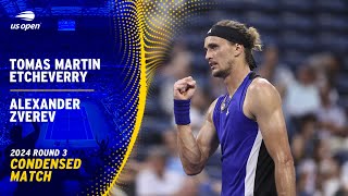 Tomas Martin Etcheverry vs Alexander Zverev Condensed Match  2024 US Open Round 3 [upl. by Rooke232]