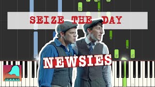 Seize The Day  Newsies  Piano Accompaniment Tutorial Synthesia [upl. by Ihsar]