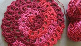 How to Crochet a Crochet Spiral Motif Pattern  Butterfly stitch Flower Spiral Motif  Left [upl. by Enilraep]