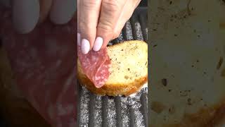 How to Make a Grilled Cheese Sandwich with Salami  Italian eatcolor shorts food [upl. by Atikim]