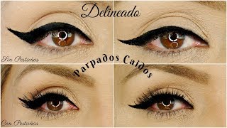 Delineado De Ojos Parpados Caidos  Paso A Paso GlamJackie [upl. by Rattray]