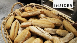 NYCs Eataly makes 1500 loaves of bread a day [upl. by Yrailih]