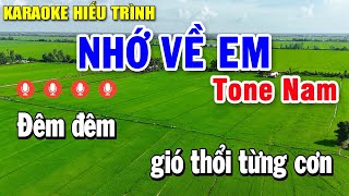 Nhớ Về Em Karaoke Tone Nam Nhạc Sống  Beat Phối Mới Dễ Hát  Karaoke Hiếu Trình [upl. by Larner]