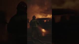 Firefighters vs Exploding Car part 3 firefighter explodingcar fire [upl. by Wynn]