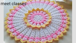 so attractive 💝 crochet THAALPOSH Doily thallirumaal tableclothmeetclasses [upl. by Craner137]