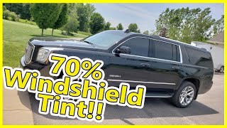 FULL Windshield Tint Install on a GMC Yukon Denali XL in 70 Ceramic Film [upl. by Suirred737]