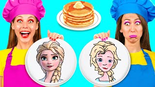 Pancake Art Challenge  Funny Food Challenges by Fun Tun [upl. by Solracnauj]