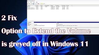 The Windows 112 Fix option to extend the volume is greyed off [upl. by Ydnar]