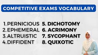 Vocabulary for Competitive Exams  Advanced English Vocabulary [upl. by Matelda44]