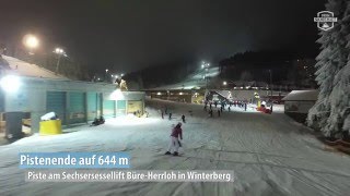 Winterberg Flutlichtski auf der Piste an der Sesselbahn BüreHerrloh Lift Nr 6 [upl. by Hteb]