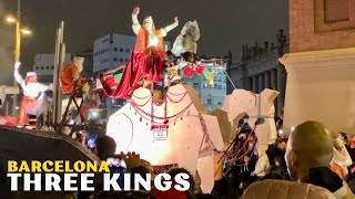 Cabalgata de Reyes Magos 2024 Barcelona  Three Kings Parade in Spain Raining [upl. by Eserahs]