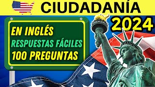 2024  Las 100 preguntas del examen de ciudadanía americana en INGLÉS respuestas fáciles DOS VECES [upl. by Llednahs247]