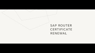 SAPROUTERCERTIFICATERENEWAL [upl. by Aileon851]