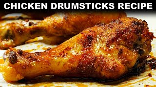 Oven Baked Chicken Drumsticks Recipe [upl. by Nielson]