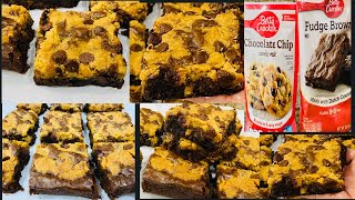 How To Make Brookies Using Betty Crocker Chocolate Chip Cookie Mix amp Fudge Brownie Mix [upl. by Ennaylloh]