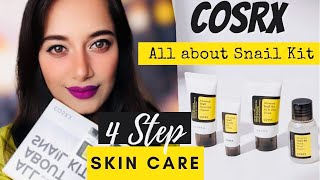 Snail Kit Review COSRX 4 Step Korean Skin Care Best Antiaging Kit Cosrxsnailkit sajiablog [upl. by Natalia]