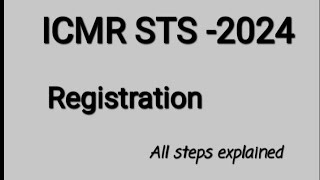 Registration for ICMRSTS24 all steps explained with portal register for STS24 before 3062024 [upl. by Itida272]