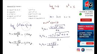 EJERCICIO 34  LOGARITMOS  INTRODUCCION A LA MATEMATICA  MEDICINA  IUCBC [upl. by Sorenson273]