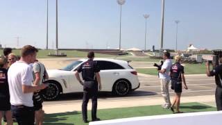 Sebastian Vettel driving the Infiniti FX Vettel Edition in Abu Dhabi [upl. by Enomyar]