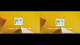 Crucial MX100 256GB IDE vs AHCI CrystalDiskMark 64bit Benchmark 4K [upl. by Atauqal]