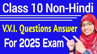 Class 10 non hindi VVI Questions answer  Class 10 non hindi  Muskaan mam class10nonhindi [upl. by Aros]