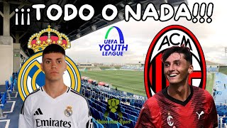 REAL MADRID SUB19 VS AC MILAN SUB19 🔴NARRACIÓN EN DIRECTO🔴 JORNADA 4  UEFA YOUTH LEAGUE 202425 [upl. by Adamis]