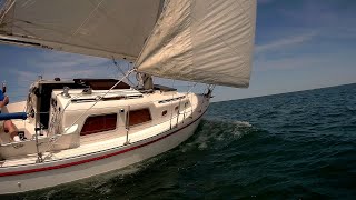 SV Thanks Dad  Lake Michigan sail with winds 89 knots and waves under 1 ft [upl. by Aicilra]