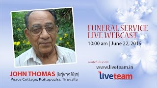 John Thomas  Funeral Service Live webcast [upl. by Esirahc]