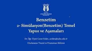 2 SimülasyonBenzetim Temel Yapısı ve Aşamaları [upl. by Whelan]