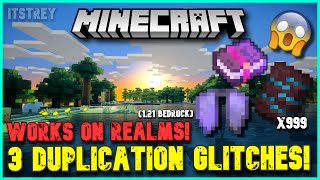 MINECRAFT 3 REALM DUPLICATION GLITCHES  Bedrock Minecraft 2024 [upl. by Nassir]