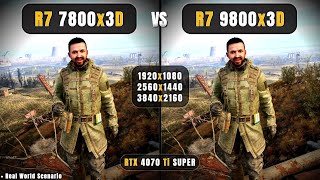 AMD Ryzen 7 7800x3D vs Ryzen 7 9800x3D  1080p 1440p 4K  Mega Comparison  4070 Ti Super [upl. by Aneej]