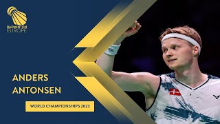 Anders Antonsen on his first match at the World Chanpionships 2023 [upl. by Lahsram203]