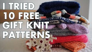 I Tried 10 Free Patterns Perfect for Gift Knits  My Honest Review plus 10 Bonus Free Patterns [upl. by Valera]