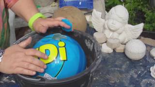 Beton giessen  DIY  Betonkugel im Ball  verbesserte Methode mit euren Tips [upl. by Hetty994]