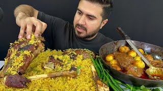 ASMR Eating Spicy Mutton Legs BiryaniSpicy amp Huge Chicken amp Eggs Curry  Real MukbangNo Talking [upl. by Anaeli91]