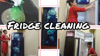 fridge deep cleaning  fridge cleaning liquid  dailyvlogs cleaning paarijatakannadachanell [upl. by Amir629]